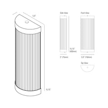 Load image into Gallery viewer, Pillar LED Wall Light - line drawing.