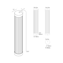 Load image into Gallery viewer, Pillar LED Wall Light - line drawing.