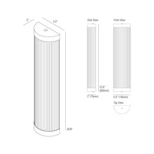 Load image into Gallery viewer, Pillar LED Wall Light - line drawing.