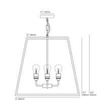 Load image into Gallery viewer, Quad Pendant Light - line drawing.
