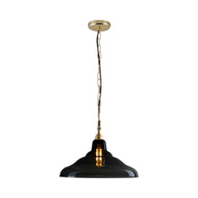 Load image into Gallery viewer, School Pendant Light in Anthracite/Brass (15.5-Inch).