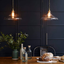 Load image into Gallery viewer, School Pendant Light in dining room.