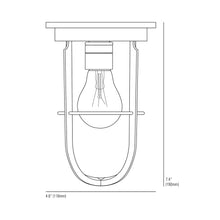Load image into Gallery viewer, Ship's Companionway Flush Mount Ceiling Light - line drawing.