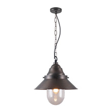 Load image into Gallery viewer, Ship's Deck Pendant Light in Weathered Brass (Large/Clear).