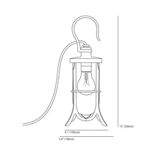 Load image into Gallery viewer, Ship's Hook Table Lamp - line drawing.