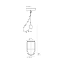 Load image into Gallery viewer, Ship's Well Pendant Light - line drawing.