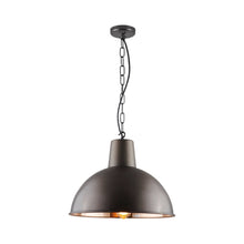 Load image into Gallery viewer, Spun Reflector Pendant Light in Weathered Copper/Polished Copper (Medium).