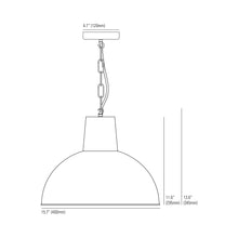Load image into Gallery viewer, Spun Reflector Pendant Light - line drawing.