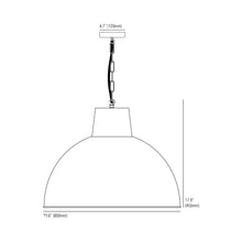 Load image into Gallery viewer, Spun Reflector Pendant Light - line drawing.