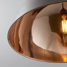 Load image into Gallery viewer, Spun Reflector Pendant Light with Suspension Lampholder in Detail.