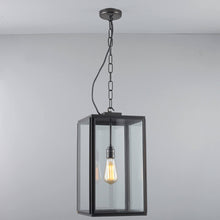 Load image into Gallery viewer, Square Outdoor Pendant Light in Detail.