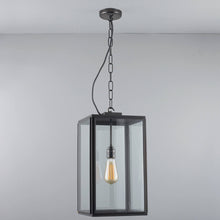Load image into Gallery viewer, Square Outdoor Pendant Light in Detail.