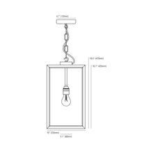 Load image into Gallery viewer, Square Outdoor Pendant Light - line drawing.