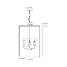 Load image into Gallery viewer, Square Outdoor Pendant Light - line drawing.