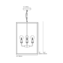 Load image into Gallery viewer, Square Pendant Light - line drawing.