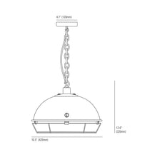 Load image into Gallery viewer, Steel Working Pendant Light - line drawing.