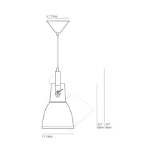 Load image into Gallery viewer, Stirrup Pendant Light - line drawing.