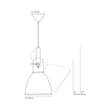 Load image into Gallery viewer, Stirrup Pendant Light - line drawing.