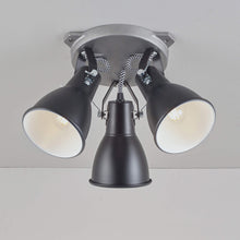 Load image into Gallery viewer, Stirrup Triple Flush Mount Ceiling Light in Detail.