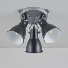 Load image into Gallery viewer, Stirrup Triple Flush Mount Ceiling Light in Detail.