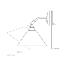 Load image into Gallery viewer, Task Ceramic Wall Light - line drawing.