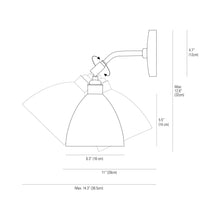 Load image into Gallery viewer, Task Wall Light - line drawing.
