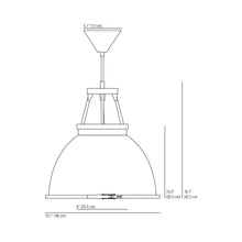 Load image into Gallery viewer, Titan Pendant Light - line drawing.