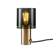 Load image into Gallery viewer, Walter Table Lamp in Anthracite Glass/Brass (Small).