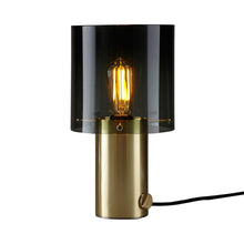 Load image into Gallery viewer, Walter Table Lamp in Anthracite Glass/Brass (Medium).