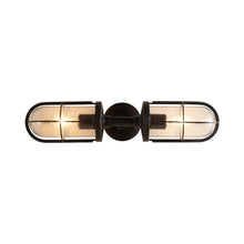 Load image into Gallery viewer, Weatherproof Ship's Well Glass Wall Light in Weathered Brass/Clear Glass (2-Light).