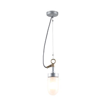 Load image into Gallery viewer, Well Pendant Light in Galvanised Silver (Frosted Glass/No Reflector).