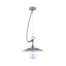 Load image into Gallery viewer, Well Pendant Light in Galvanised Silver (Clear Glass/Reflector).
