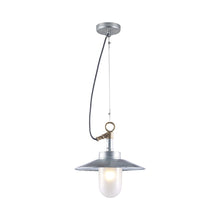 Load image into Gallery viewer, Well Pendant Light in Galvanised Silver (Frosted Glass/Reflector).