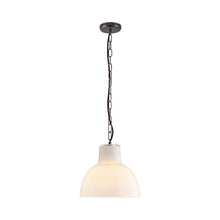 Load image into Gallery viewer, York Pendant Light in Opal/Weathered Brass (Large).