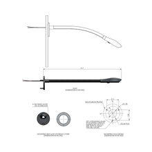 Load image into Gallery viewer, Zonda Escutcheon LED Wall Light - line drawing.