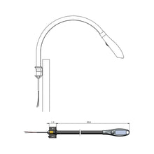 Load image into Gallery viewer, Zonda Over The Bedhead LED Wall Light - line drawing.