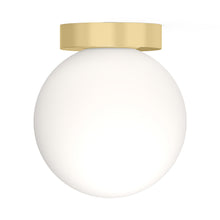 Load image into Gallery viewer, Bola Sphere LED Flush Mount Ceiling Light in Brass (8-Inch).