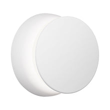 Load image into Gallery viewer, Totem Puck LED Wall Light in White/White.