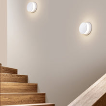 Load image into Gallery viewer, Totem Puck LED Wall Light in stairway.