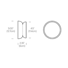 Load image into Gallery viewer, Totem Puck LED Wall Light - line drawing.