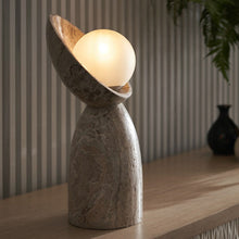 Load image into Gallery viewer, Alice Stone Table Lamp in living room.