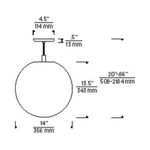 Load image into Gallery viewer, Palona Pendant Light - line drawing.