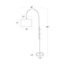 Load image into Gallery viewer, Arc Floor Lamp with Linen Shade - line drawing.