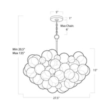 Load image into Gallery viewer, Bubbles Chandelier - line drawing.