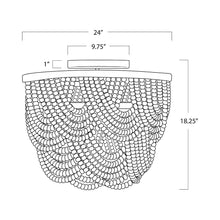 Load image into Gallery viewer, Coastal Living Ombre Flush Mount Ceiling Light - line drawing.