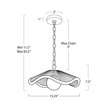 Load image into Gallery viewer, Coastal Living Provence Cafe Pendant Light - line drawing.