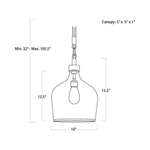 Load image into Gallery viewer, Demi Pendant Light - line drawing.