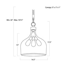 Load image into Gallery viewer, Demi Pendant Light - line drawing.