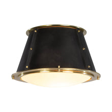 Load image into Gallery viewer, French Flush Mount Ceiling Light in Blackened Brass.