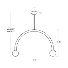 Load image into Gallery viewer, Happy Pendant Light - line drawing.